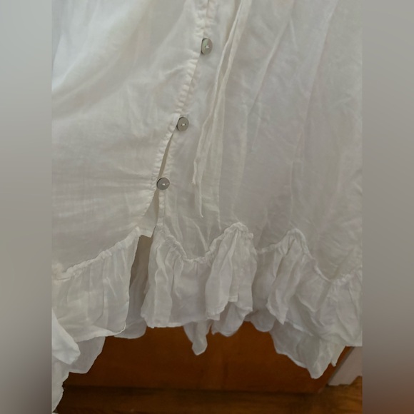 Free People Free-est Sea La Vie Elegant White Button-Down Maxi Dress L - Picture 7 of 13